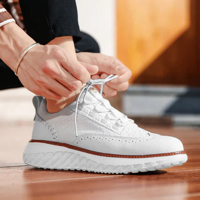 Luxe Woven Leather Hybrid Sneakers