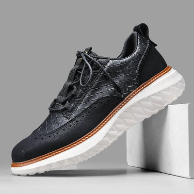 Luxe Woven Leather Hybrid Sneakers