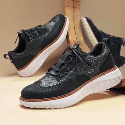 Luxe Woven Leather Hybrid Sneakers