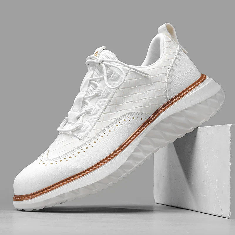 Luxe Woven Leather Hybrid Sneakers