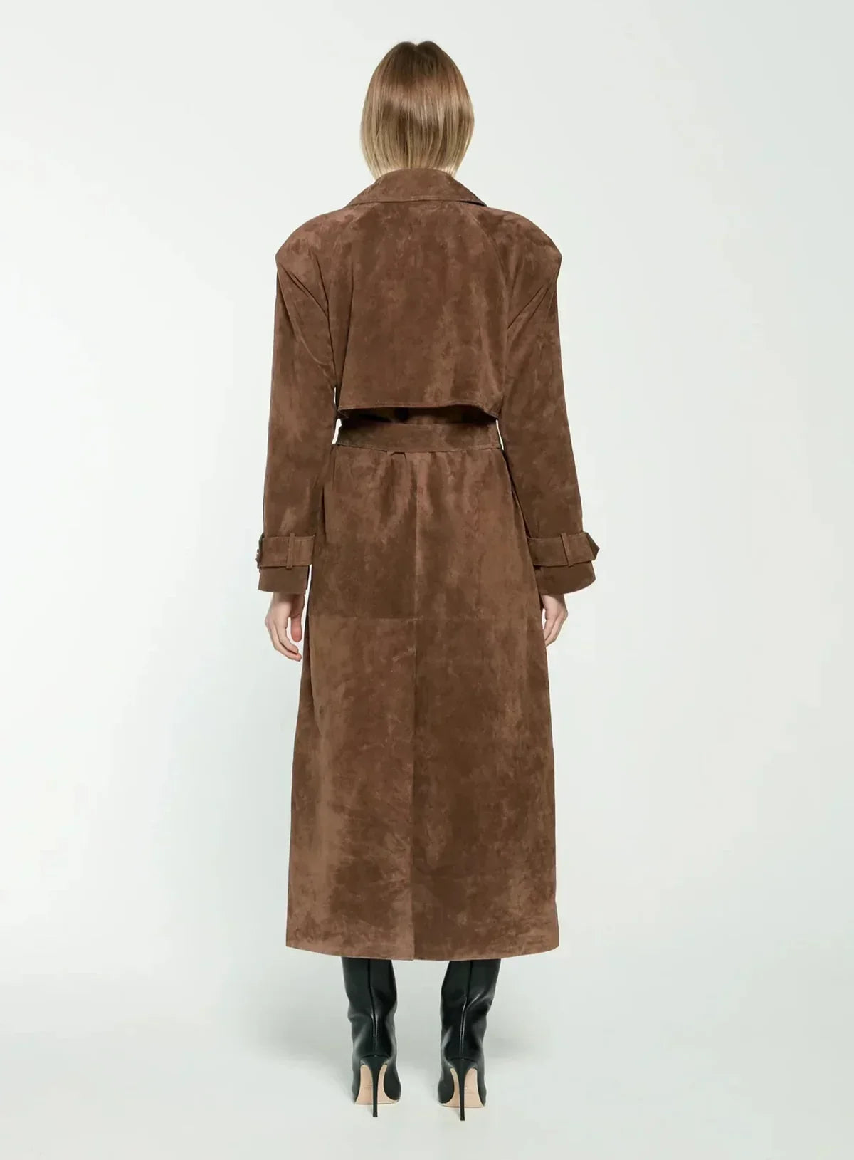 Harlow suede trench coat